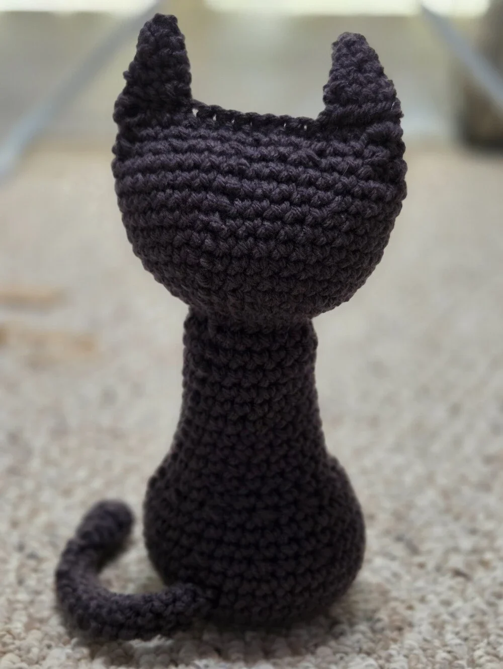 Handmade Crochet Dark Gray Cat Plushie